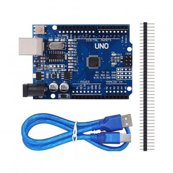 Arduino UNO R3 Klon MEGA328P SMD (CH340) + USB Kablo Dahil ürün görseli 1