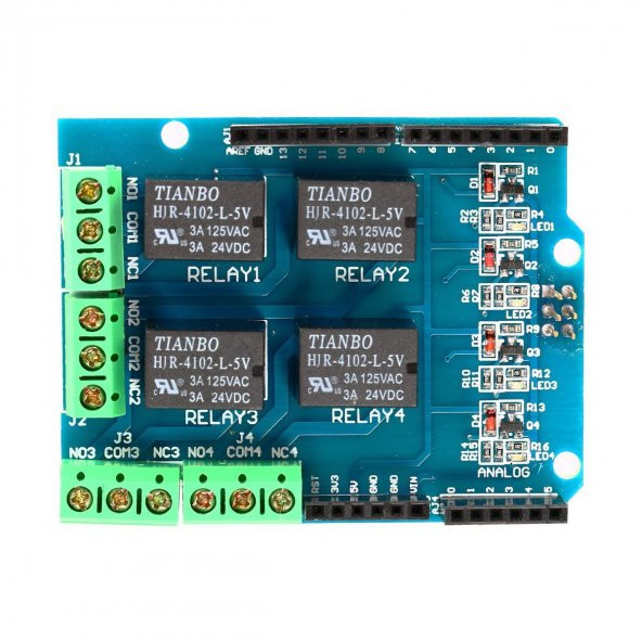 Arduino 4 Kanal Röle Shield DC 24V 3A ürün görseli 1