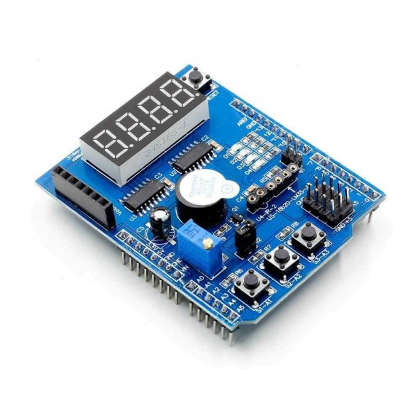 Multi Çok Fonksiyonlu Arduino Shield 7 Segment Buzer Button Pot - Resim 3
