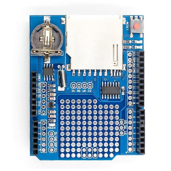 Arduino SD Kart DS1307 RTC Saat Data Kayıt Logger Shield - Resim 6