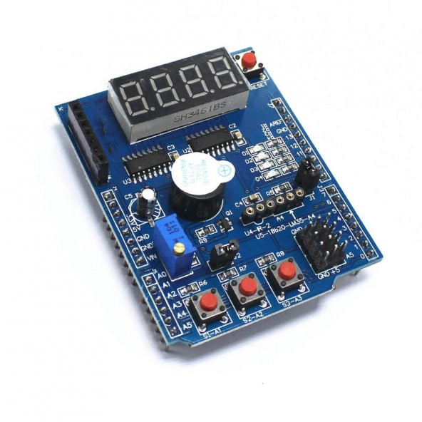Multi Çok Fonksiyonlu Arduino Shield 7 Segment Buzer Button Pot - Resim 5