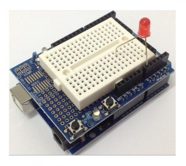 Arduino UNO R3 Proto Shield V5 + Breadboard - Resim 5