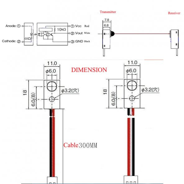 DC 5V Beam Sensör Çift 30cm Engel Algılayıcı Kapı Pencere Fotosel - Resim 8
