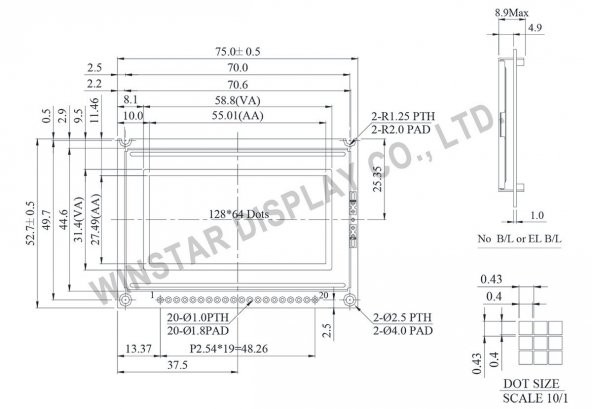 WG12864B Grafik Lcd Modül Glcd 128x64 - Resim 6