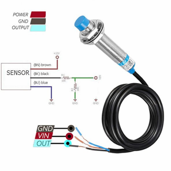 LJ12A3-4-Z/BX Endüktif NPN Mesafe Sensörü - Resim 5