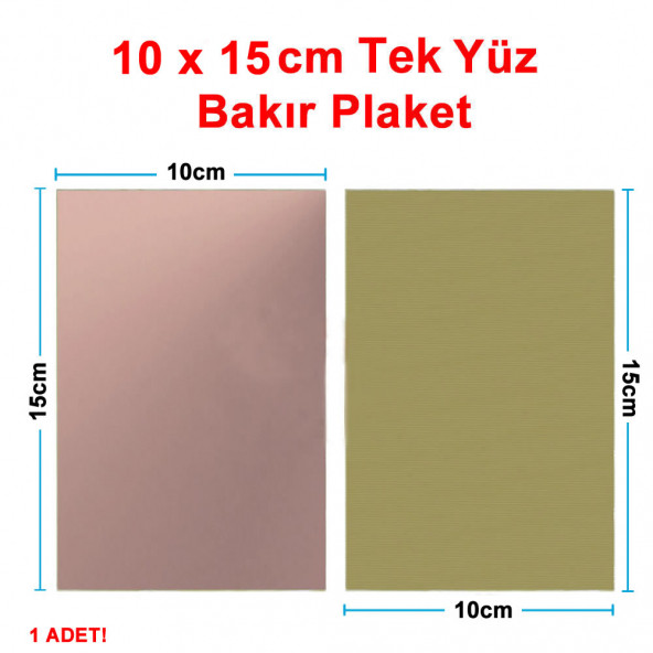 10x15cm Tek Yüz Bakır Plaket Pcb  Elektronik Baskı Devre Prototip Test Deney Deneme Kartı FR4 Levha ürün görseli 1