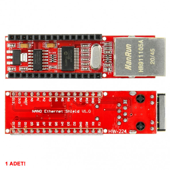 Arduino Nano 3.0 ENC28J60 Ethernet Shield Board Microchip LAN SPI IOT İnternet Haberleşme ürün görseli 1