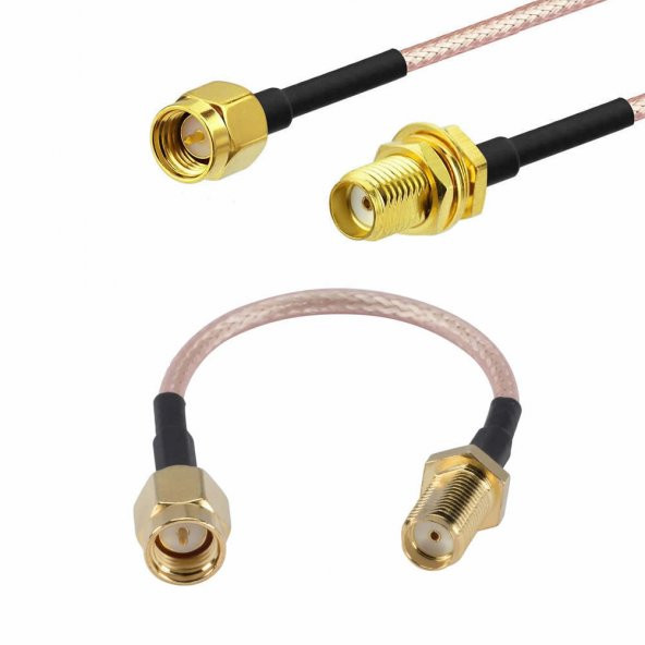 RG316 10cm SMA Erkek Dişi Kablo RF Uzatma Kablosu 50 Ohm 0-6Ghz Koaksiyel Wifi Gsm Gprs Anten ürün görseli 1