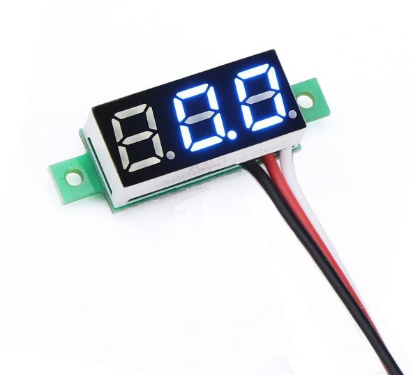 Voltmetre 0.28 0-100V Mavi 3 Telli Dijital LED Gösterge Voltaj ürün görseli 1