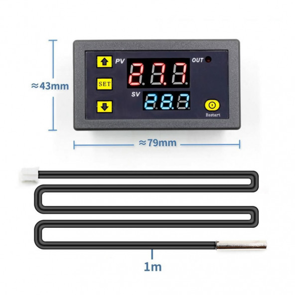 W3230 DC 12V Dijital Termostat Sıcaklık Kontol Kartı Isıtıcı Soğutucu Kuluçka Akvaryum Buzdolabı ürün görseli 1