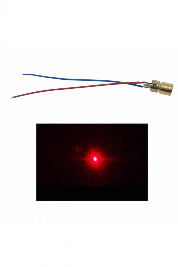 Kablolu Nokta Lazer Modül Metal Kafa 3V 5V 650nm Kırmızı ürün görseli 1