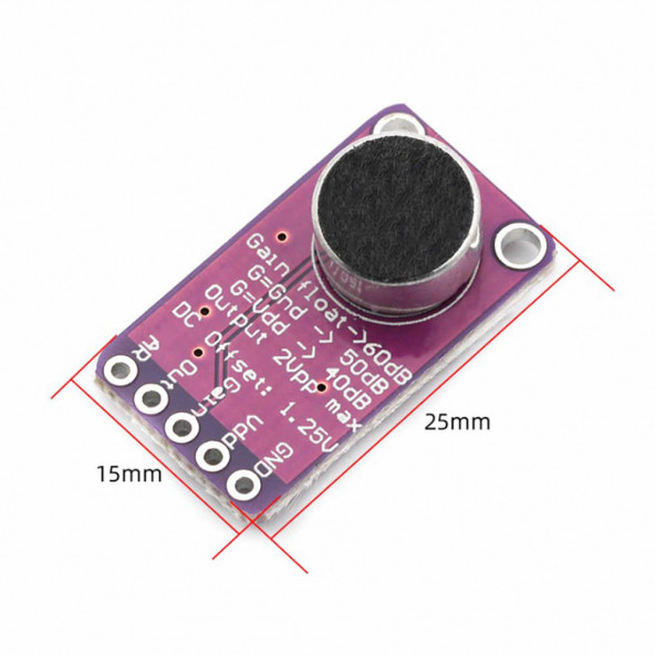 Max9814 Amplikatörlü Analog Mikrofon Modülü Ses Algılama Sensörü - Resim 8