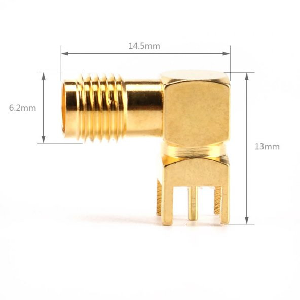 SMA PCB Tip Soket 90 Derece SMA-KWE GSM GPS GPRS RF Anten Soketi ürün görseli 1