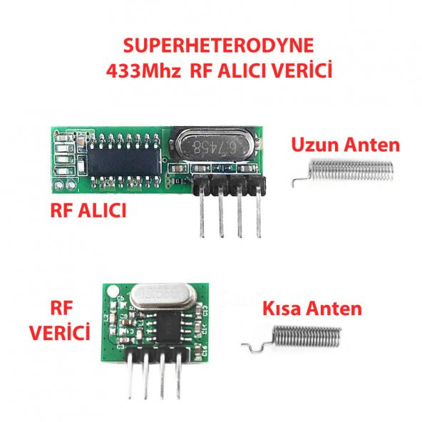 433Mhz RF Alıcı Verici RX470C  WL102  Antenler 20 - 200 Metre ürün görseli 1