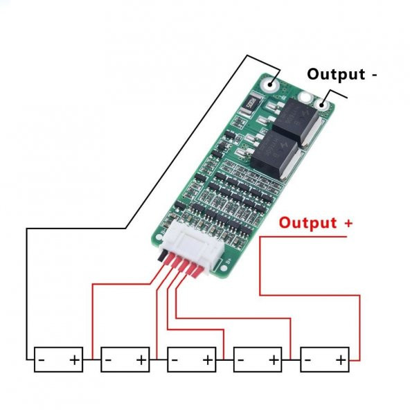 5S 15A BMS Lityum Li-ion Batarya Koruma Kartı 5x 18650 Pil Lipo ürün görseli 1