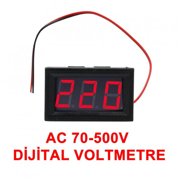 0.56 AC 70-500V Dijital Kırmızı Voltmetre İki Telli Panel Tip ürün görseli 1