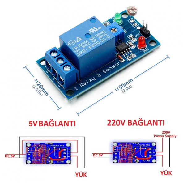 5V Ldr Işık Kontollü Röle 5V Gündüz Gece Algılayıcı Röle Kartı ürün görseli 1