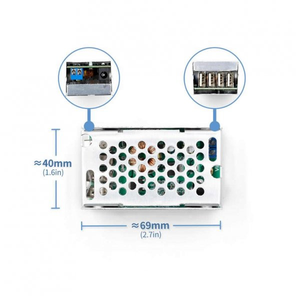 4 Usb Port 5V 5A Voltaj Düşürücü Mobil Güç Kaynağı Cep Telefonu Tablet Powerbank 36V Step Down ürün görseli 1