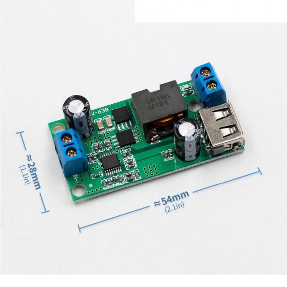 5V 5A Çıkışlı Güç Kaynağı Voltaj Düşürücü Modül USB Soket Klemens ürün görseli 1