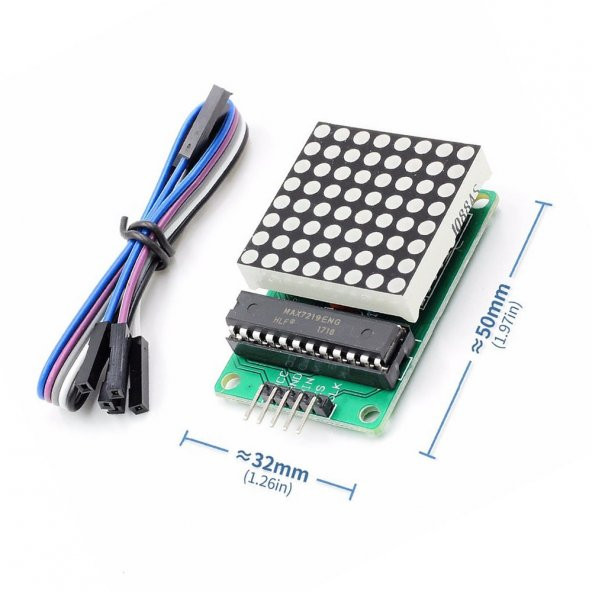 MAX7219 Nokta Led Matris Modülü 8x8 Matris Ortak Katot 64 Nokta ürün görseli 1