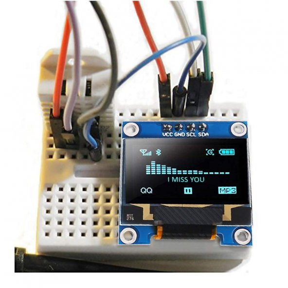0.96 Inch Mavi Oled Lcd Modül 128x64 Pixel IIC I2C Seri 0.96 Ekran Gösterge SSD1306 3.3V 5V Matrix ürün görseli 1