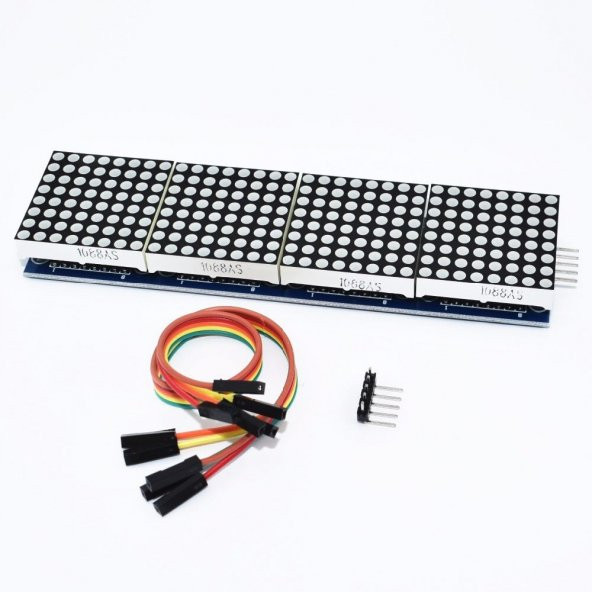 MAX7219 4lü Dot Matrix Modül 64 Nokta Led Ekran 5V 8x8 Matris 5 Pin Kontrol Ortak Katot ürün görseli 1