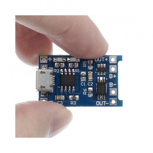 TP4056 Korumalı Lityum Pil Şarj Devresi Micro Usb Batarya - Resim 4