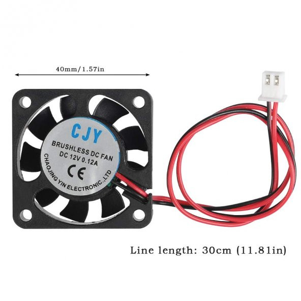 Dc 12V Fan 4X4Cm Kuluçka Fanı Soğutucu Peltier Pc Ekran 40X40Mm ürün görseli 1