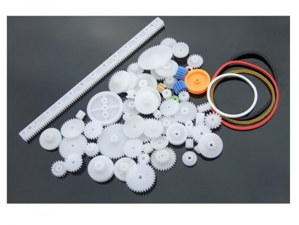60 Parça Plastik Dişli Seti RC Çark Arduino - Resim 4