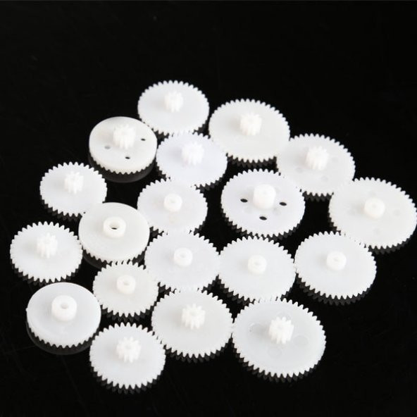 60 Parça Plastik Dişli Seti RC Çark Arduino - Resim 6