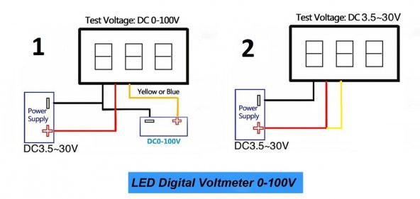 DC 0-100V 10A Digital Voltmetre Ampermetre DSN-VC288 - Resim 8