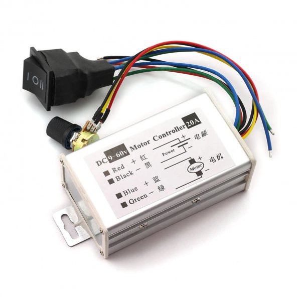 20A 60V DC Motor Hız Kontrol Devresi Yön Kontrol Anahtarlı ürün görseli 1