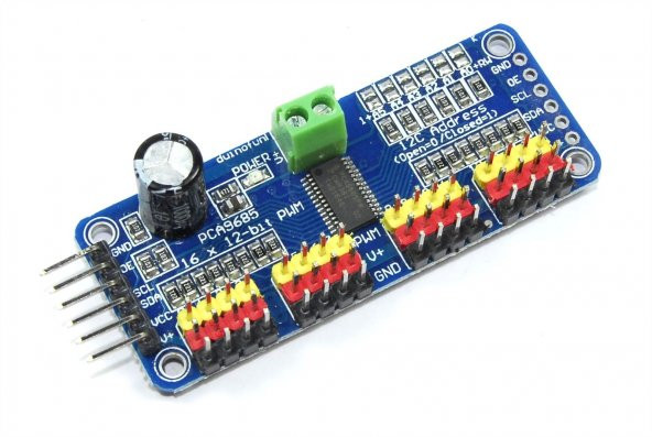 PCA9685 I2C 16 Kanal 12 Bit PWM Sinyal Oluşturucu Kart ürün görseli 1