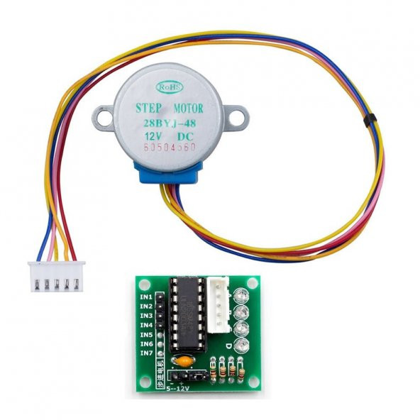 12V 28BYJ48 Step Motor + ULN2003A Sürücü Kartı ürün görseli 1