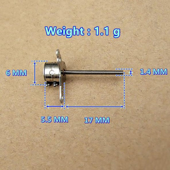 Micro Step Motor Uzun Mil 6X5,5Mm 2 Faz (Dikkat Çok Küçüktür ) ürün görseli 1