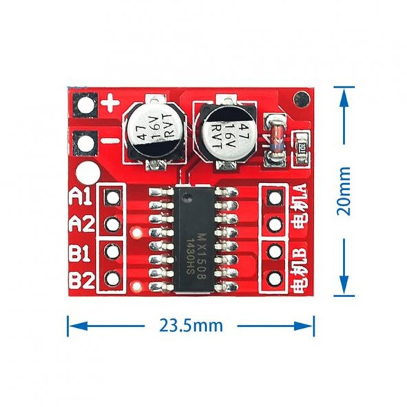 Mini L298N Motor Sürücü Modül-Hız Kontrollü - Resim 5