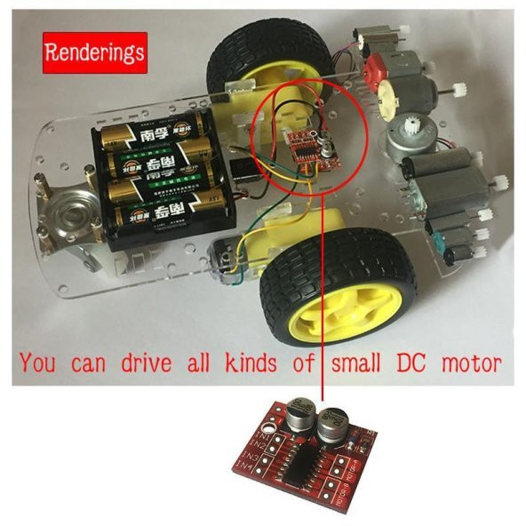 Mini L298N Motor Sürücü Modül-Hız Kontrollü - Resim 8