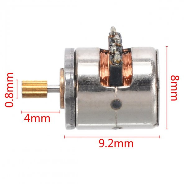 Micro Step Motor 8x9,2mm - DC 3V 0.5 A - Resim 7