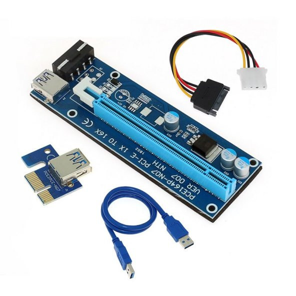 PCI Express to PCIe Adaptör Set USB 3.0 Riser Kartı 1x to 16x Mining-Bitcoin-Crypto ürün görseli 1