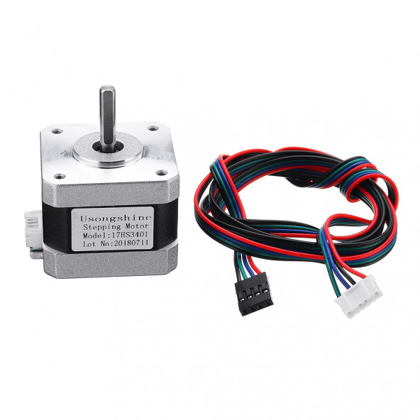 17HS3401 Nema 17 Step Motor 1.3A 1.6Ncm 1.8 Derece Step Adım Açı 3D Yazıcı Printer CNC Robotik ürün görseli 1