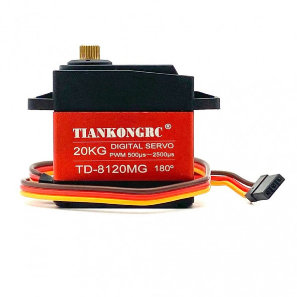 TD-8120MG 20kg 180 Derece Metal Dişli Servo Motor  20Kg Yüksek Tork Su Geçirmez Çift Rulman Dijital ürün görseli 1
