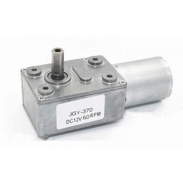 JGY370 DC 12V 60 Rpm Redüktörlü DC Motor 2 Yönde Dönme L Tip 1kg.cm Yüksek Tork Metal Dişli ürün görseli 1