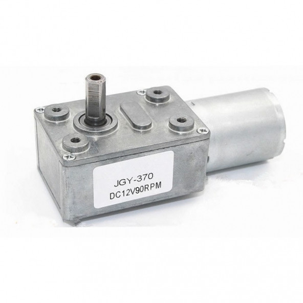 JGY370 DC 12V 90 Rpm Redüktörlü DC Motor 2 Yönde Dönme L Tip 0.5kg.cm Yüksek Tork Metal Dişli ürün görseli 1