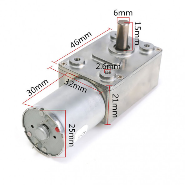 PTTAVM: JGY370 DC 12V 90 Rpm Redüktörlü DC Motor 2 Yönde Dönme L