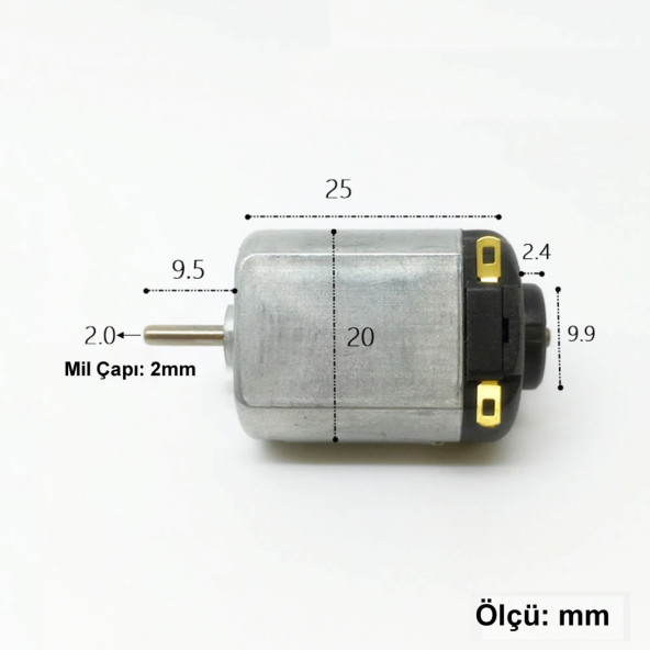3V - 6V DC Motor - 130-16140 DC Motor - Oyuncak Motoru ürün görseli 1