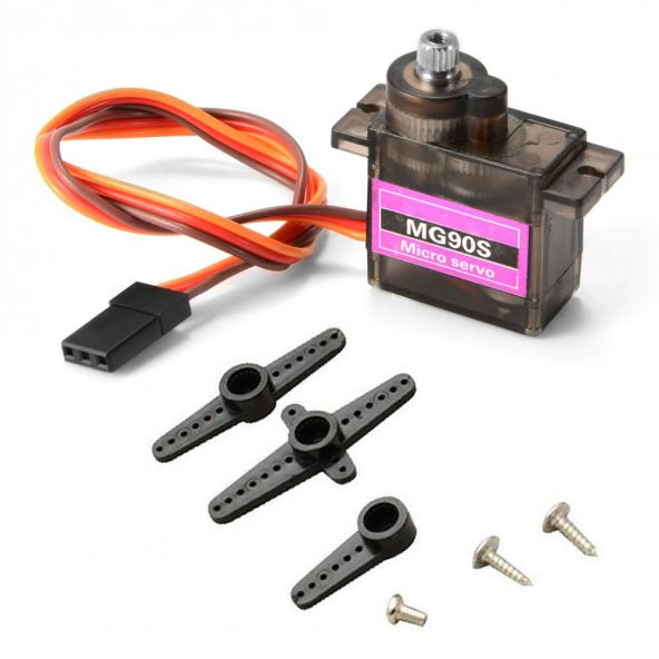 5V Mg90S Metal Dişli Servo Motor 180 Derece Dişli Kol Seti 2Kg/Cm ürün görseli 1