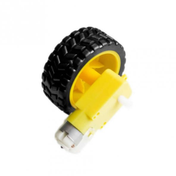 Robot Tekerlek Ve Dc Motor Seti 200Rpm Araba Robot Akılı Araç ürün görseli 1
