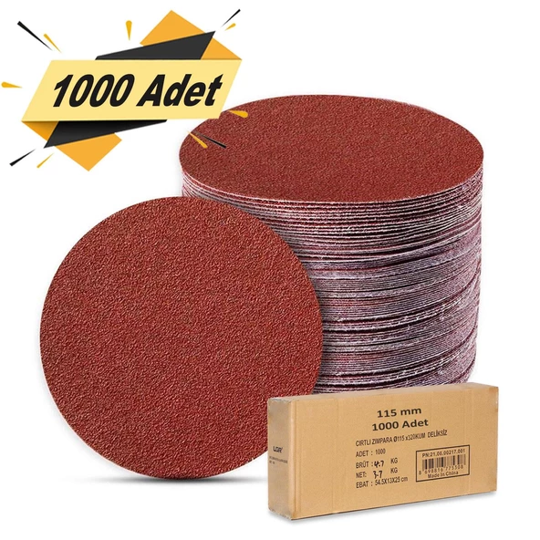 1000 Adet Cırt Zımpara 115 mm Spiral Avuç Taşlama Jumbo Paket ürün görseli 1
