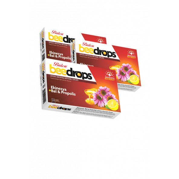 3 Kutu Ekinezya Bal Ve Propolis Limon Aromalı Bitkisel Beedrops 24 Adet X 3 Pastil Bee Drops ürün görseli 1