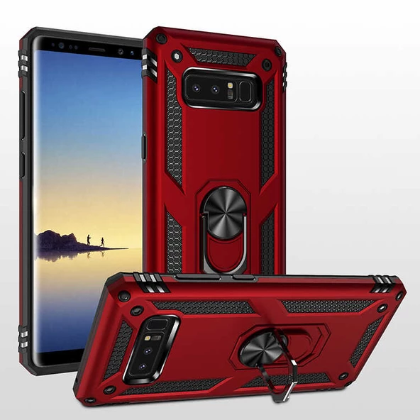 Galaxy Note 8 Kılıf Zore Vega Yüzüklü Standlı Zırh Kılıf ürün görseli 1